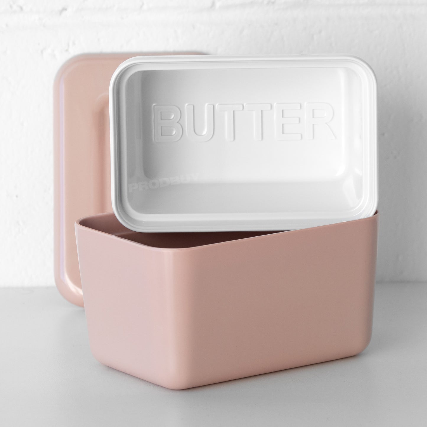 Pastel Pink Melamine Butter Storage Dish with Lid