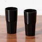 Set of 4 Tall Black Plastic Drinking Glasses 300ml Hi-Ball Tumblers