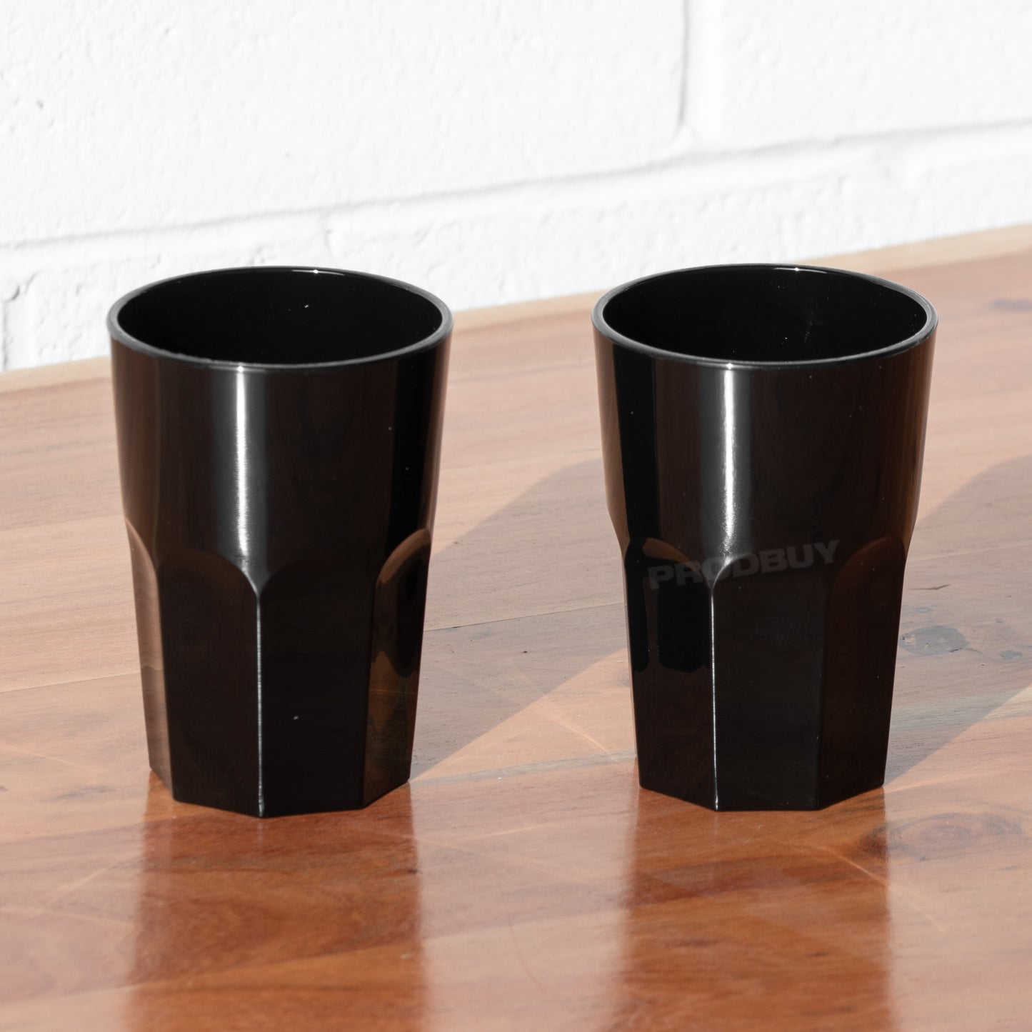 Set of 4 Black Reusable Plastic Drinking Tumblers