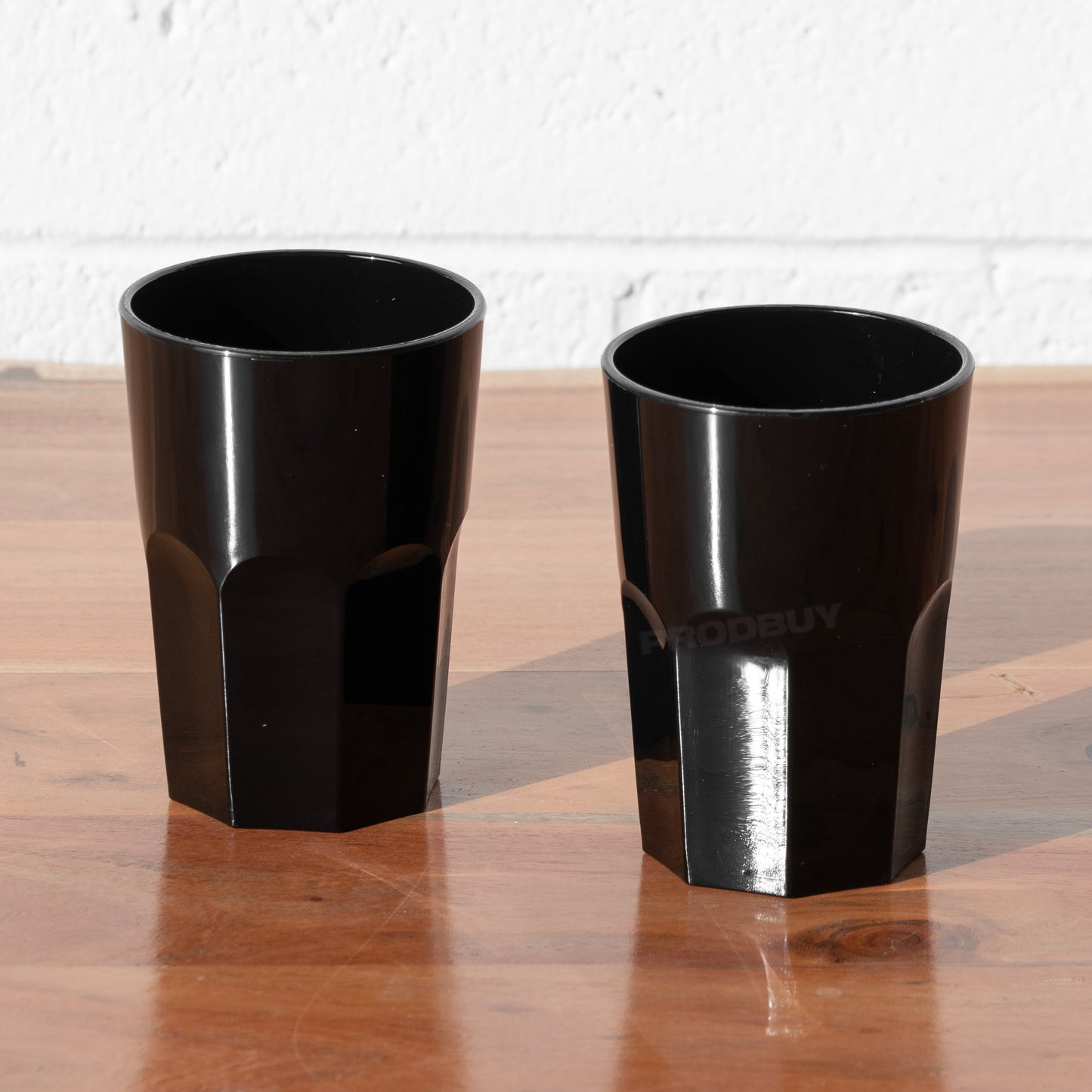 Set of 4 Black Reusable Plastic Drinking Tumblers