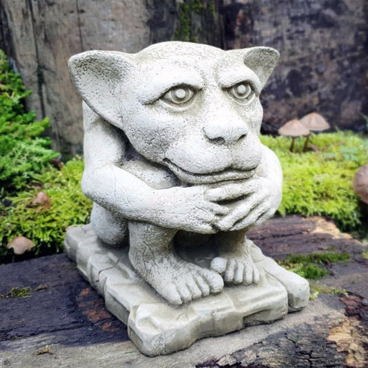Big Ears Gargoyle Heavy Stone Concrete Statue Small 18cm Garden Grumpy Devil