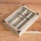 Vintage Style Wooden Cutlery Storage Box Tray