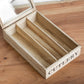Vintage Style Wooden Cutlery Storage Box Tray