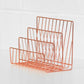 Copper Rose Gold Letter Rack Desk Orgainser