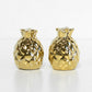 Gold Pineapple Shaped Salt & Pepper Pots Shakers Condiment Set Home Decor Object