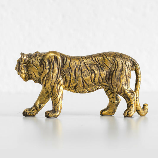 Small Standing Gold Resin Tiger Ornament