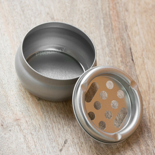 Round Brushed Metal Ashtrays with Lids