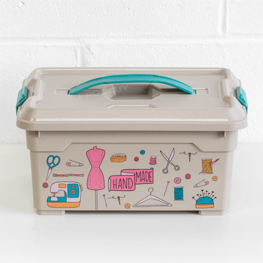 Plastic Sewing Storage Box Case Basket Accessories Organiser Dressmaking Tools