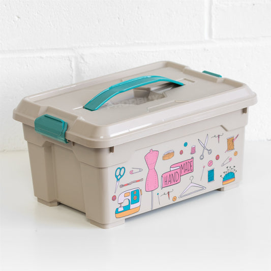 Plastic Sewing Storage Box Case Basket Accessories Organiser Dressmaking Tools