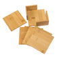 Set of 6 Square Bamboo Drinks Coasters & Holder