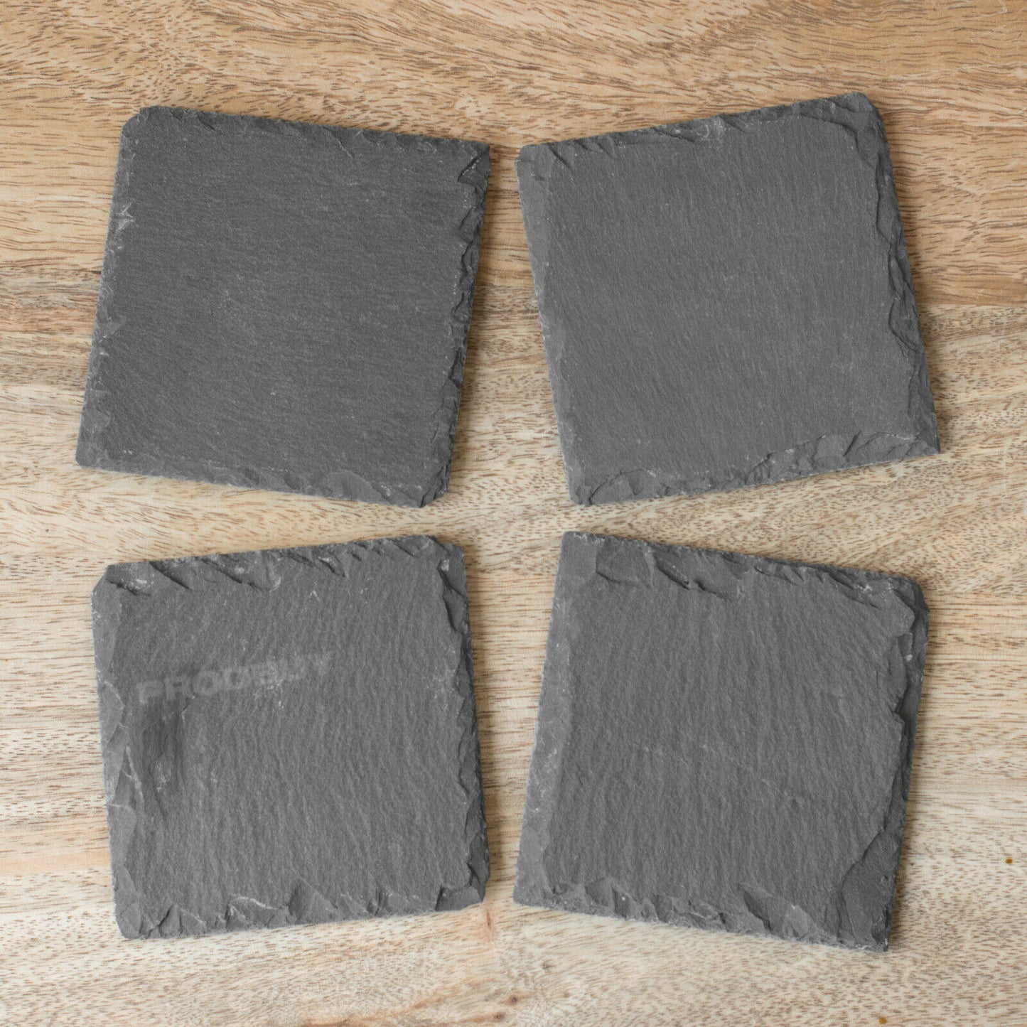 Set of 8 Square Grey Slate Drinks Coasters Home