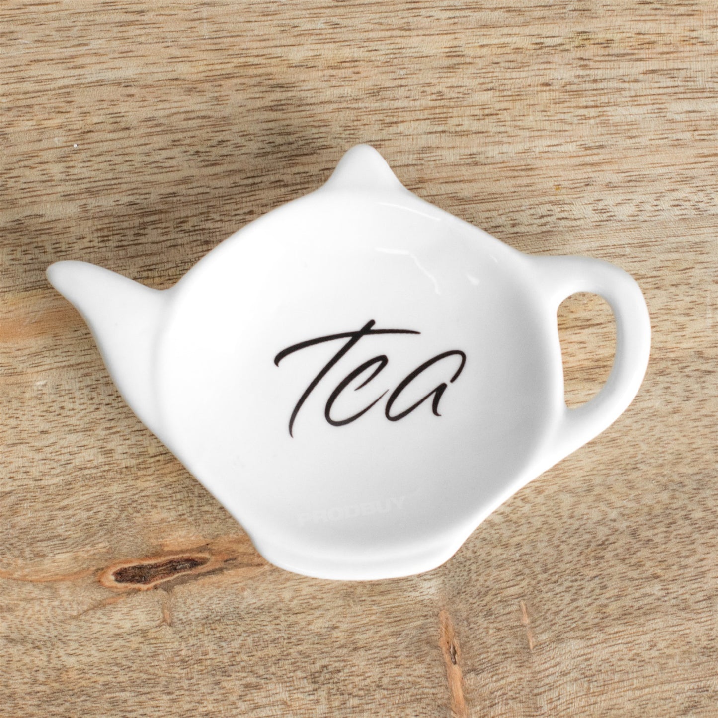 Teapot Shaped Tea Bag Tidy 12cm White Porcelain