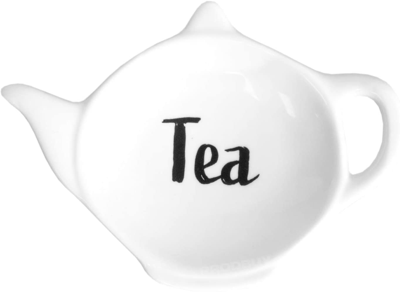 Teapot Shaped Tea Bag Tidy 12cm White Porcelain