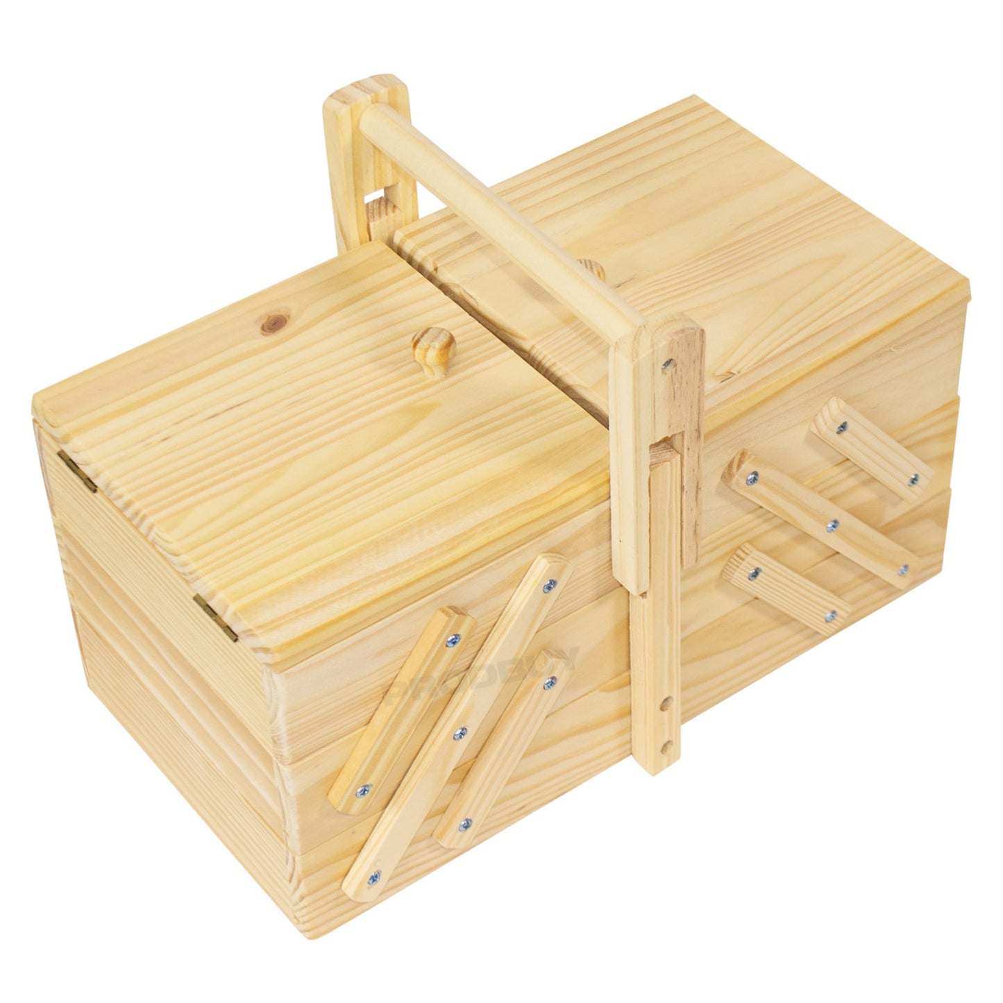Expanding Wooden Cantilever Sewing Organiser Box