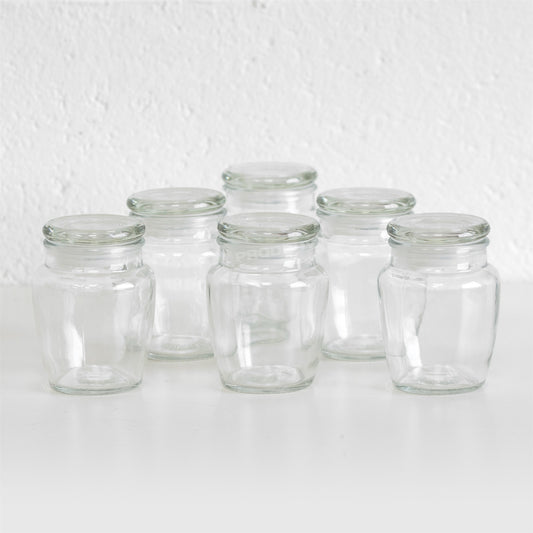 Set of 6 Small 150ml Glass Spice Jars