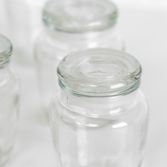 Set of 6 Small 150ml Glass Spice Jars