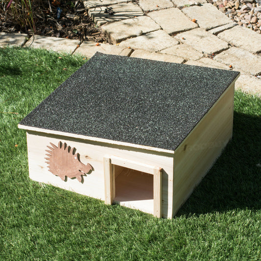 Felt Roof Wooden Hedgehog House Shelter Hibernation Habitat Nesting Home Box