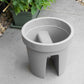Set of 3 Round Grey Plastic Balcony Bridge Plant Pots