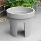 Set of 3 Round Grey Plastic Balcony Bridge Plant Pots