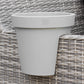 Set of 3 Round Grey Plastic Balcony Bridge Plant Pots