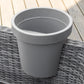 Set of 3 Round Grey Plastic Balcony Bridge Plant Pots