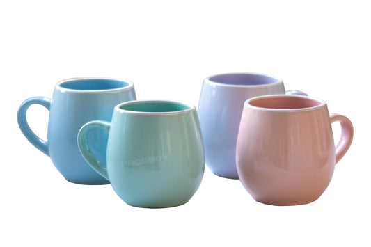 Set of 4 Stoneware Barrel Snug Mugs Large 16oz