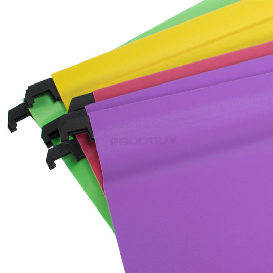 Pack of 8 Colour Polypropylene Foolscap Suspension Files