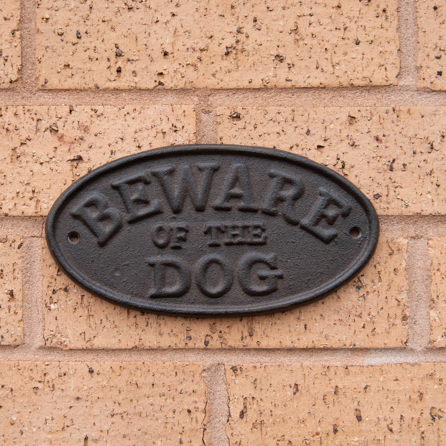 Cast Iron 'Beware of the Dog' Wall Sign