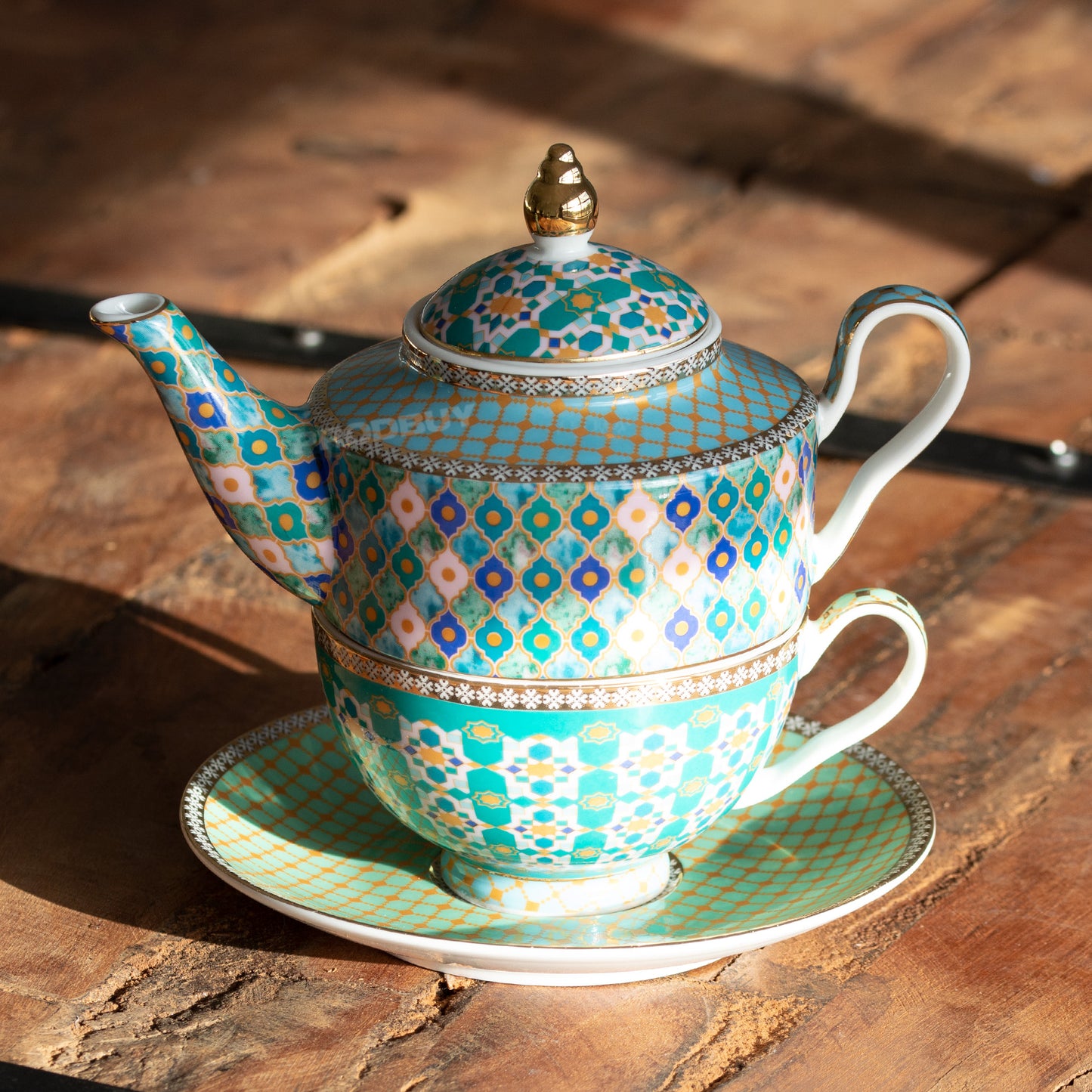 'Kasbah' Tea For One Teapot Cup & Saucer Set