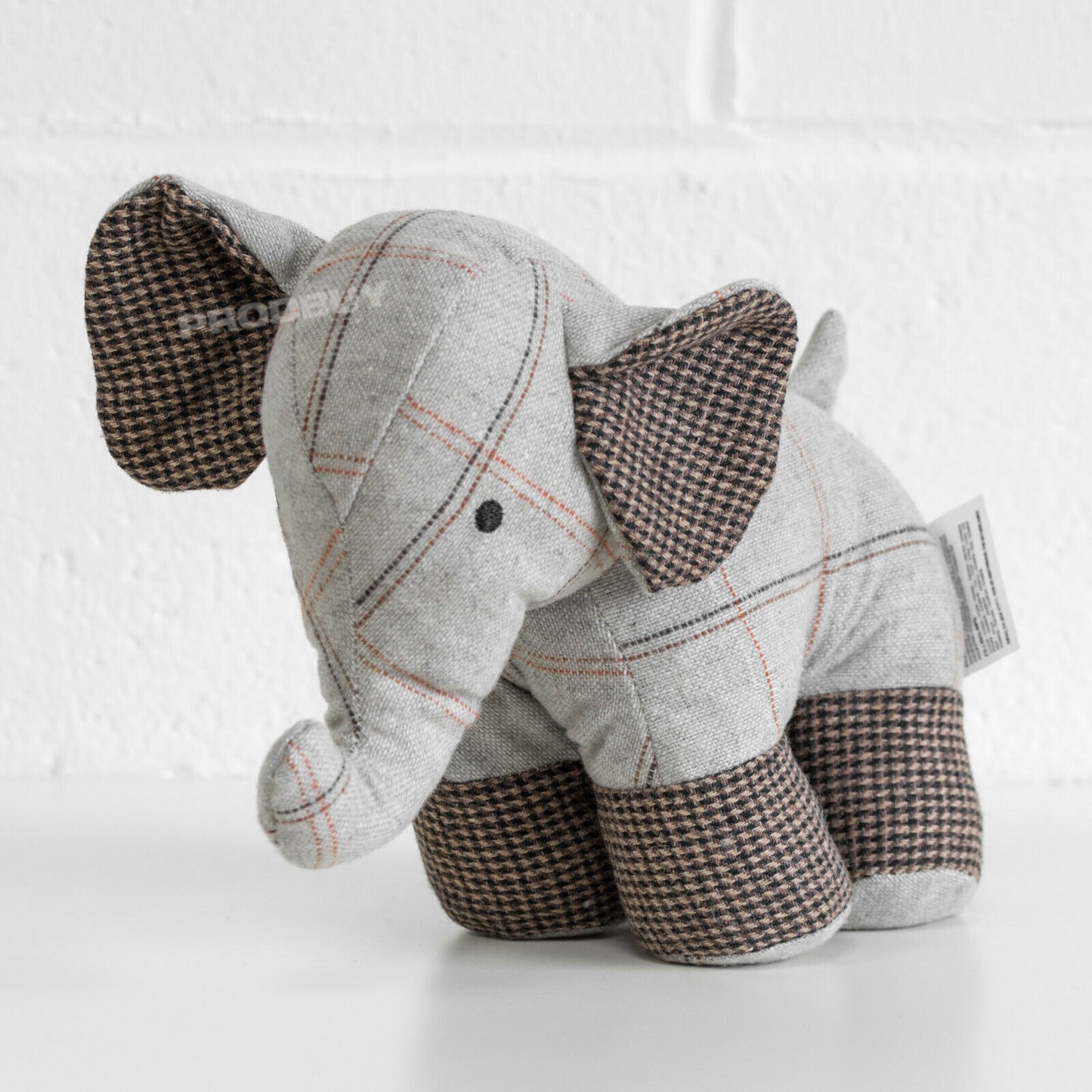 Elephant 1kg Tartan Fabric Door Stop