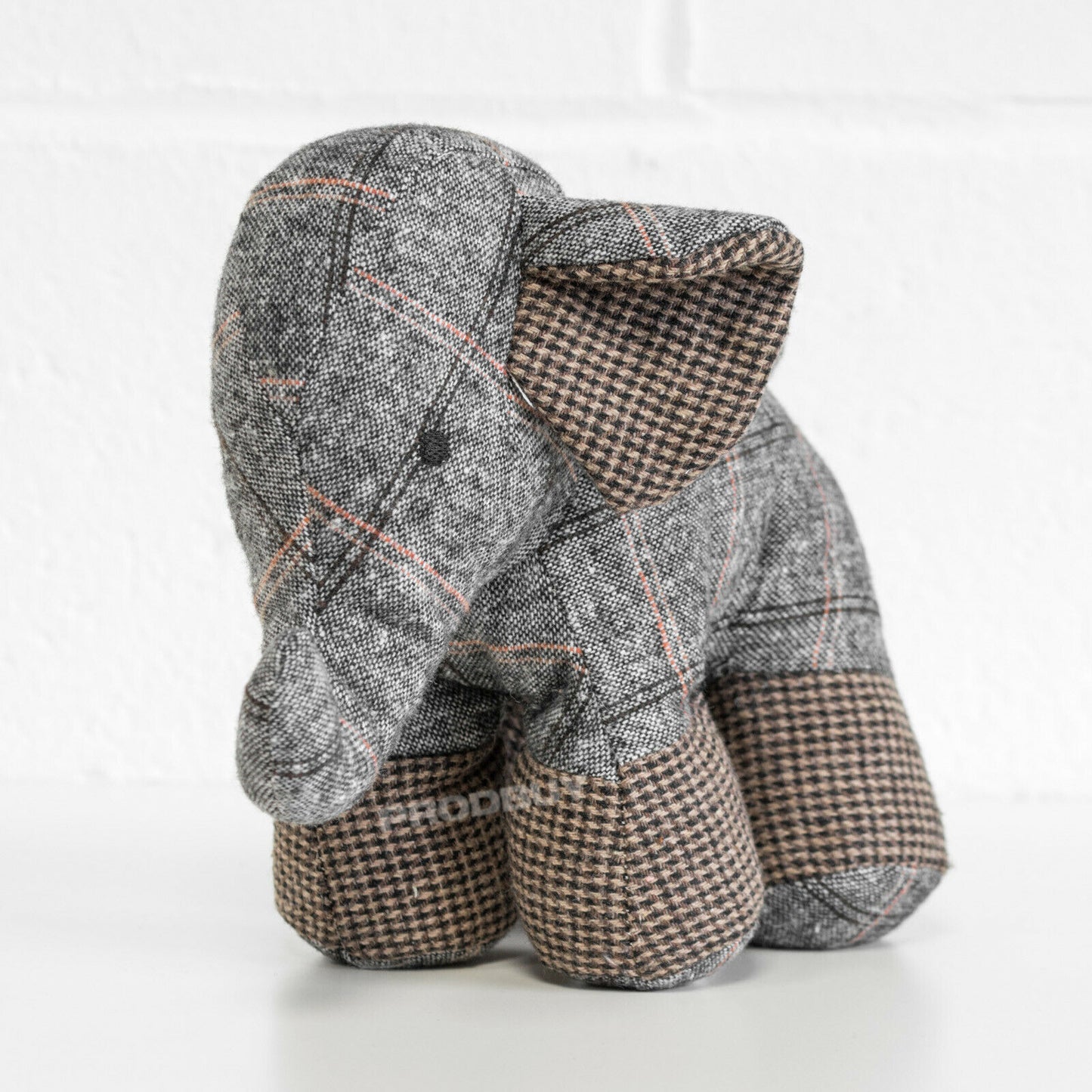 Elephant 1kg Tartan Fabric Door Stop