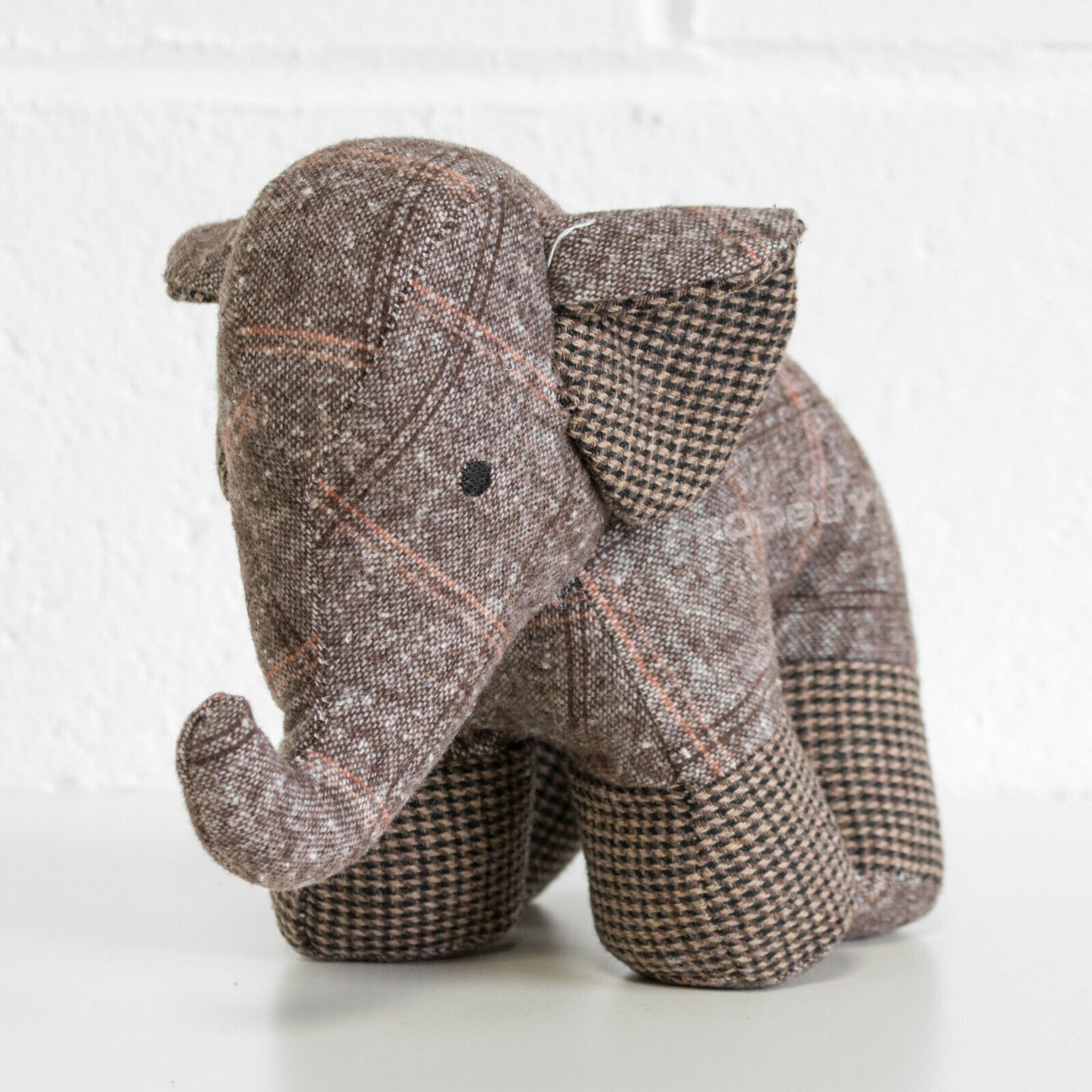 Elephant 1kg Tartan Fabric Door Stop