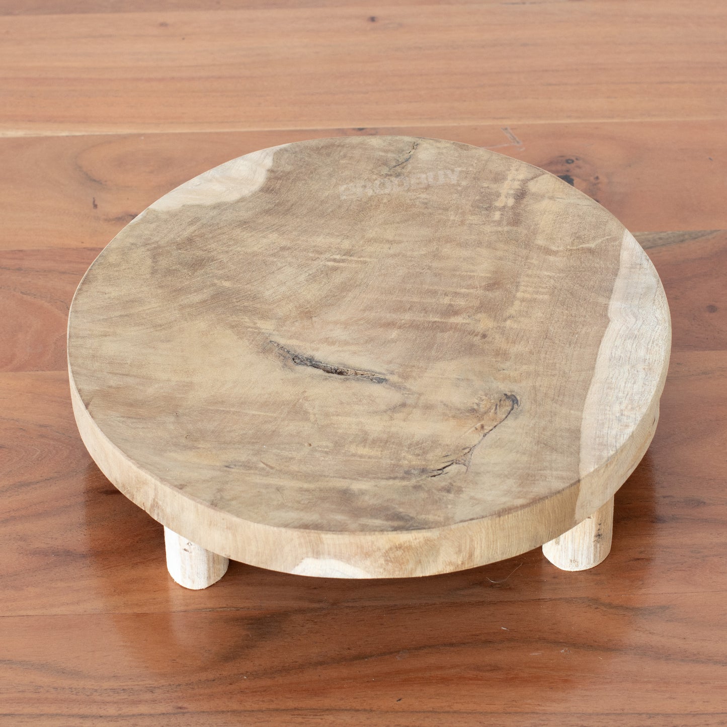 Round 30cm Wooden Plant Pot Stand with Feet