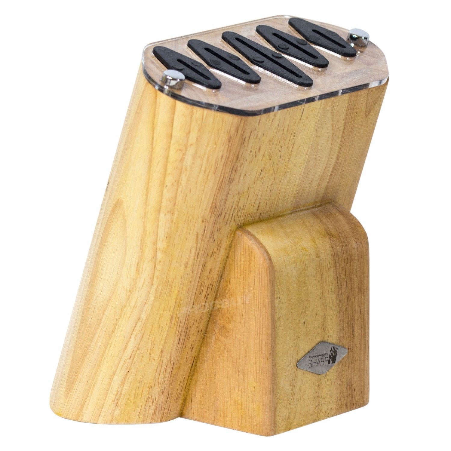 Universal 5-Knife Wood Knife Block