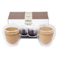 2 x 250ml Double Wall Insulated Glass Coffee Cups