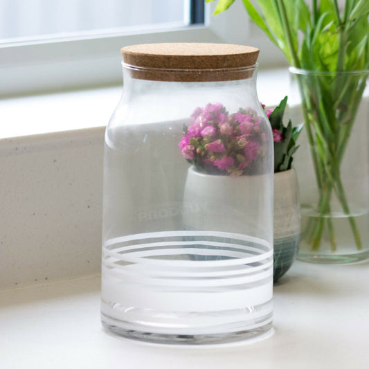 Large 4 Litre Glass Storage Jar with Tight Fitting Cork Lid