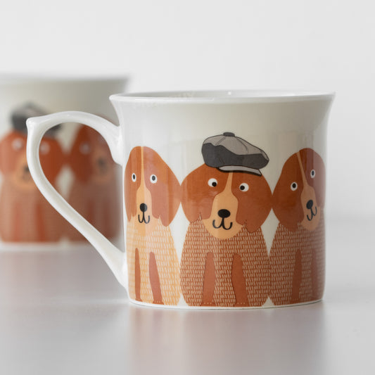 Set of 4 Dogs with Hats Coffee Mugs