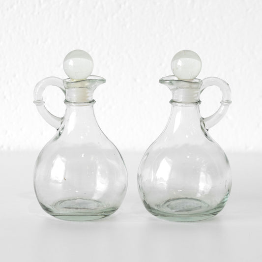 Set of 2 Glass 300ml Olive Oil & Vinegar Bottles