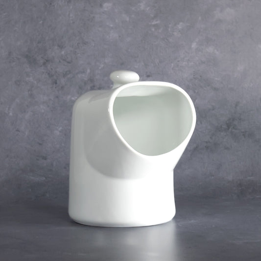 White Porcelain Salt Pig Cellar