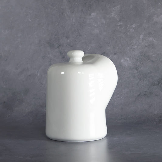 White Porcelain Salt Pig Cellar