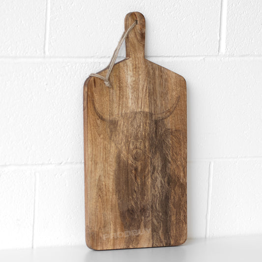 Large Highland Cow Chopping & Serving Board with Handle