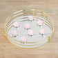 Gold Frame Round Mirror Glass Candle Plate Tray Holder Wedding Table Decoration