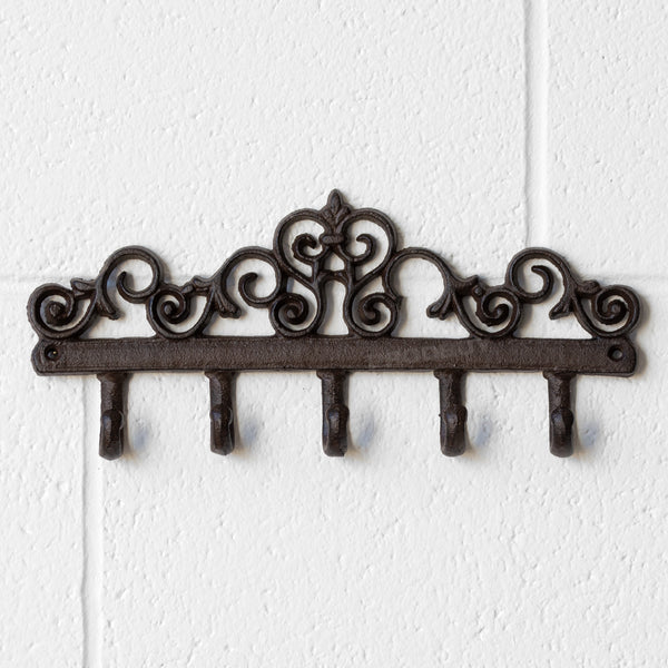 Traditional Cast Iron Wall 5 Coat Hooks Rack – Robert David Home