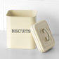 Cream Enamel Biscuit Storage Tin