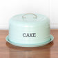 Pastel Blue Enamel Round Cake Storage Tin