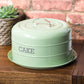 Sage Green Enamel Round Cake Storage Tin