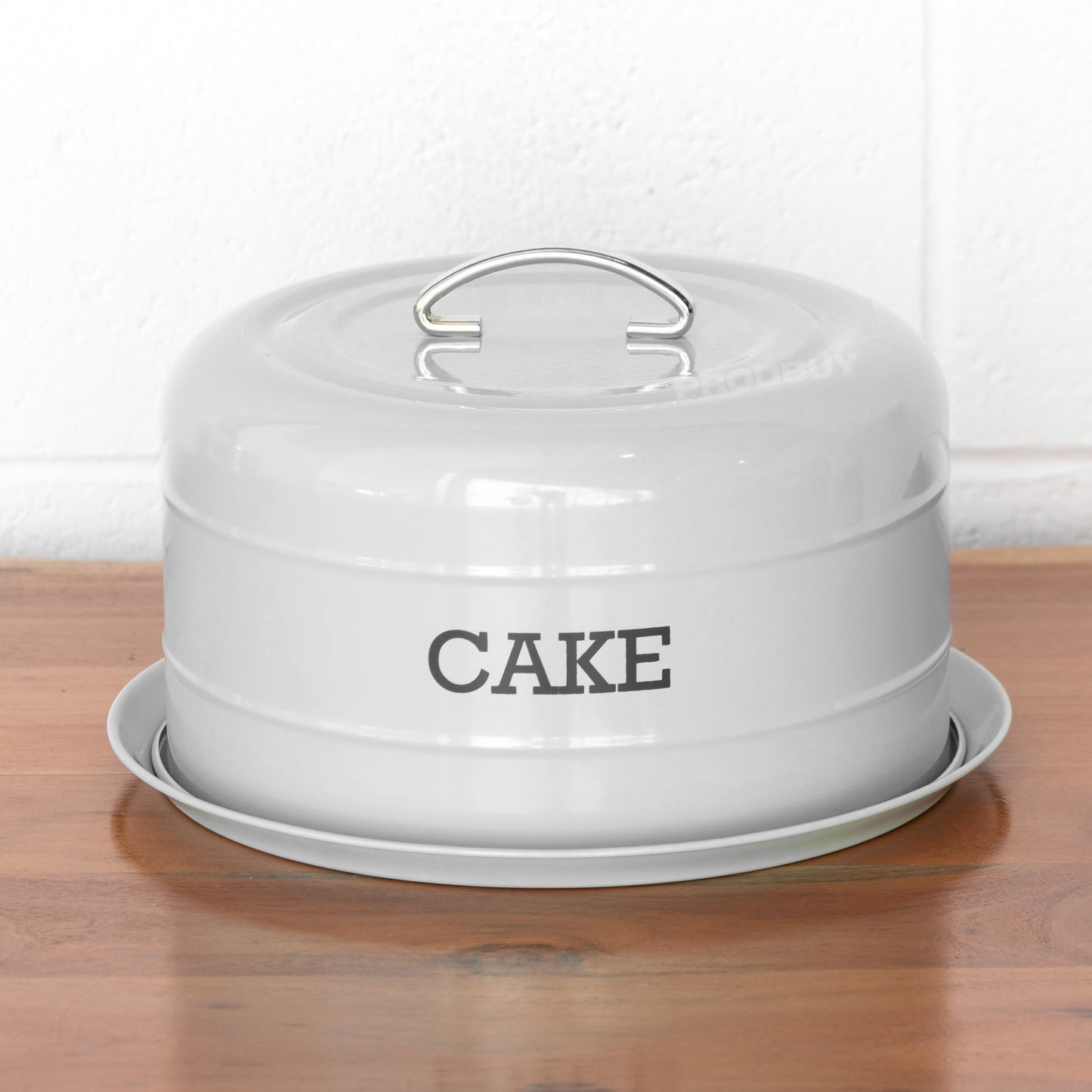 Grey Enamel Round Cake Storage Tin