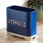 Blue Lovello Textured Utensil Holder Pot