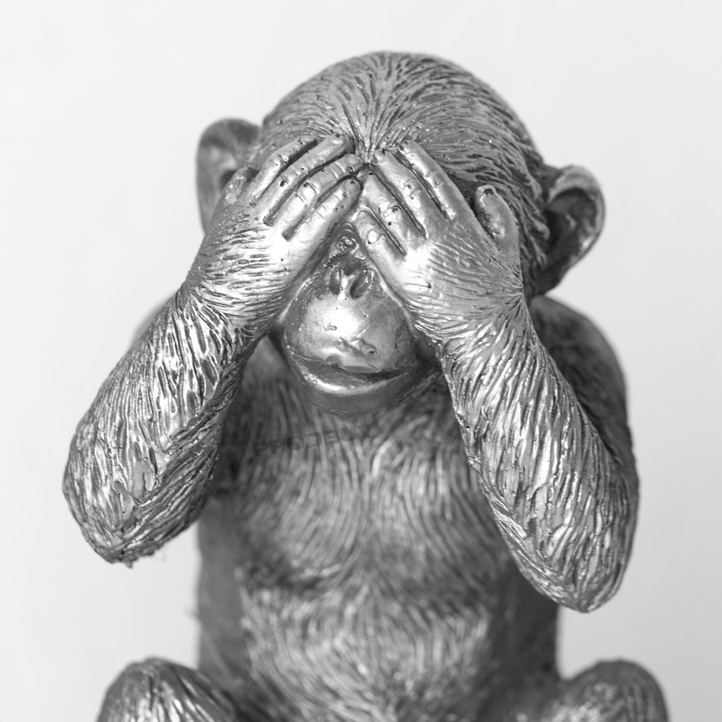 Silver 3 Wise Monkeys Ornament See Speak Hear No Evil