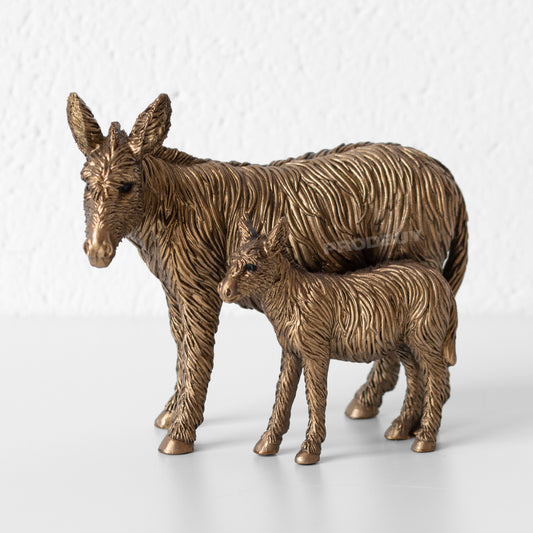 Small Donkey with Foal 18cm Decorative Ornament Figure